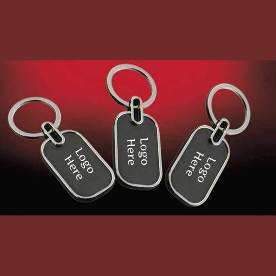 Rounded-edge rectangular keychain