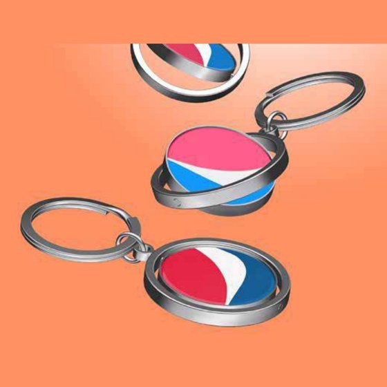 Round revolving dual-side keychain