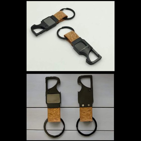 Cork keychain with carabiner