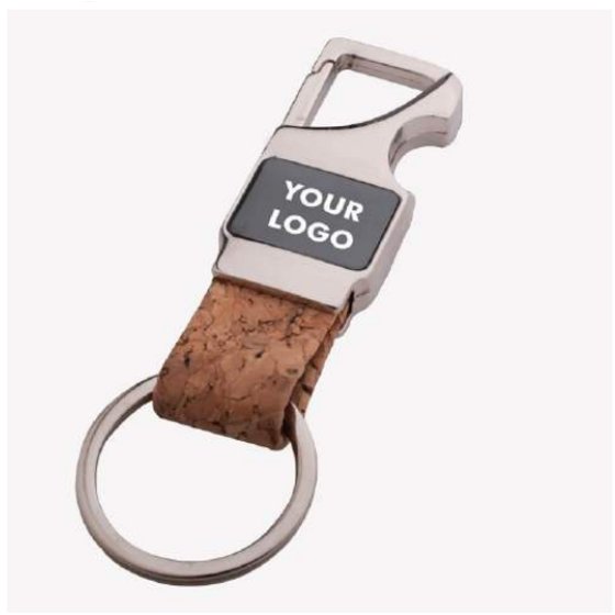 Cork keychain with bottle opener
