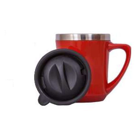 Steel tumbler mug with handle, 350 ml