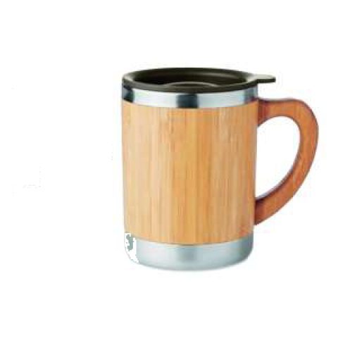 Bamboo travel mug with handle, 350 ml