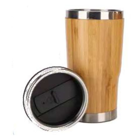 Bamboo travel mug with handle, 450 ml