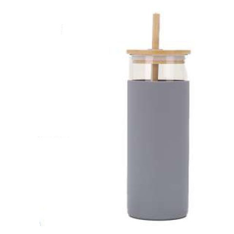 Glass mug with straw, 500 ml