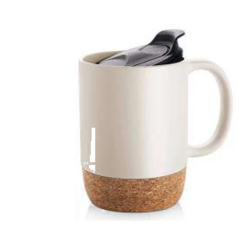 Ceramic mug with cork base, 350 ml