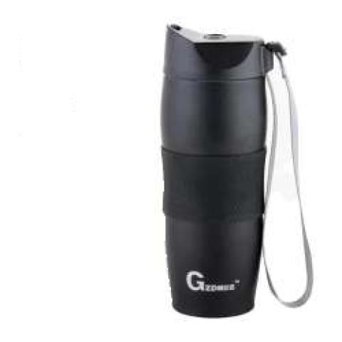 Insulated coffee mug with strap, 380 ml